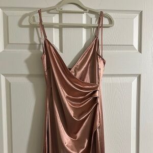 Elegant Satin Slip Dress in Rose Gold